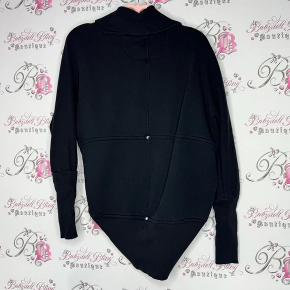 Wilfred aritzia cardigan black studded open waterfall comfy lounge Diderot - Picture 2 of 6